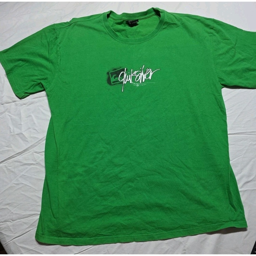 VTG Y2K Quicksilver‎ Surf Wear T-shirt Sz XL Green Center hit  Surfing Skate